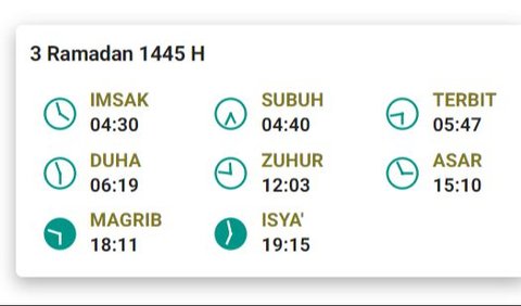 Schedule Imsakiyah Bandung