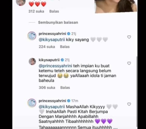 Bahagianya Kiky Saputri Komentarnya Dibalas Syahrini lalu Tiru Gaya Bicara Idola 'Beliau Sosok Panutan Aku'