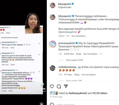 Been a Fan Since Forever, Kiky Saputri Excitedly Responds to Syahrini's Comment
