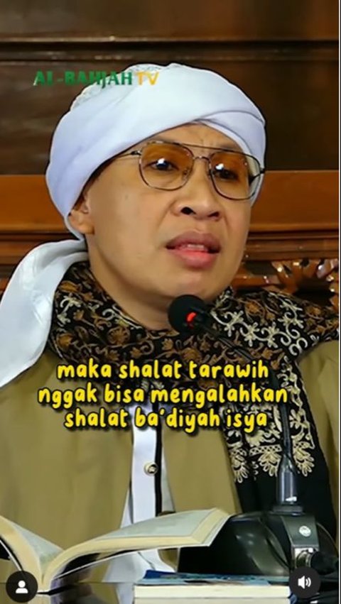 Menurut penjelasannya salat tarawih tidak bisa mengalahkan ba'diyah isya.