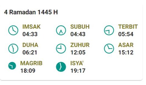 Jadwal Imsakiyah Jakarta