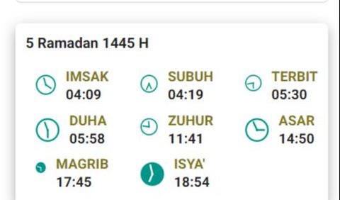 Jadwal Imsakiyah Surabaya