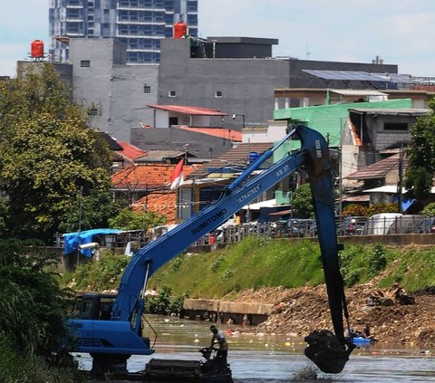 Selain untuk mencegah dangkalnya sungai, pengerukan ini juga untuk mengantisipasi terjadinya banjir yang disebabkan luapan Kali Ciliwung. Foto: merdeka.com / Imam Buhori