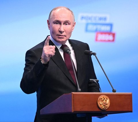 FOTO: Ekspresi Putin Menang Telak di Pilpres Kelima: Raih 87 Persen Suara dan Jadi Pemimpin Rusia Terlama