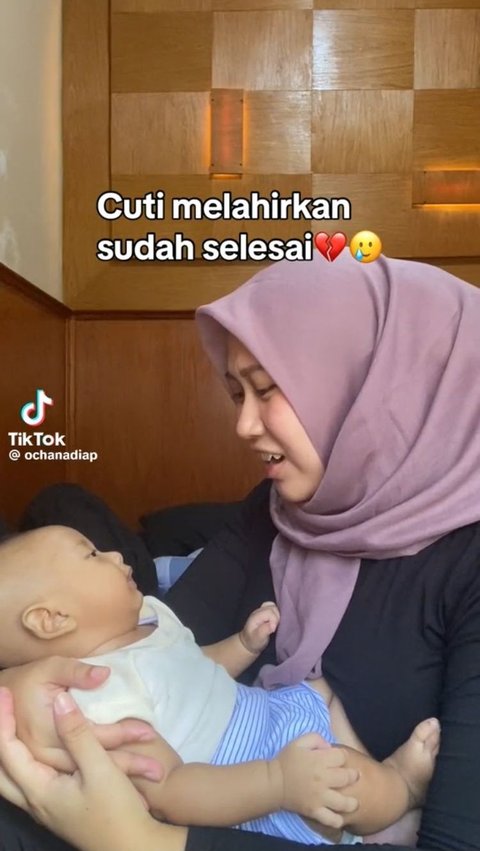 Viral Momen Seorang Ibu Pamit Kerja Pada Anaknya usai 3 Bulan Cuti Melahirkan, Bikin Haru