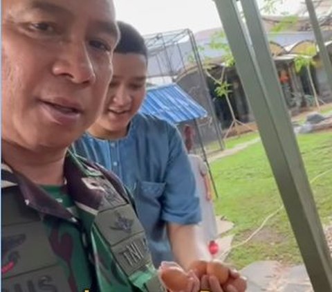 Masih Berseragam Loreng, Momen Bahagia Panglima TNI Panen Telur Ayam, Sang Putra Langsung Bereaksi