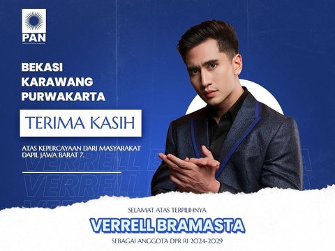 Potret Verrel Bramasta yang Resmi Terpilih Menjadi Anggota DPR RI, Venna Melida Ungkap Rasa Bangga