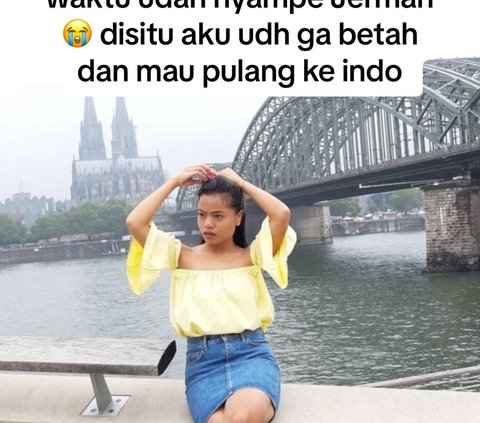 Nikita tampak membandingkan ketika dirinya masih bekerja menjadi pegawai Indomaret dan kini menjadi perawat di Jerman.