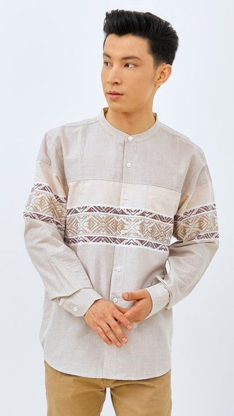 4. Men's Long Sleeve Khaki Koko Shirt | 2956