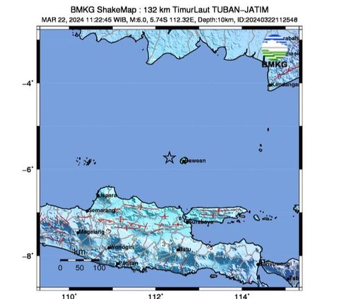 BMKG Ungkap Penyebab Gempa Magnitudo 6,0 Guncang Tuban