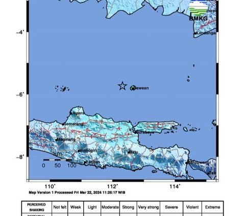 BMKG: 16 Kali Gempa Susulan Guncang Tuban, Terbesar Magnitudo 5,3