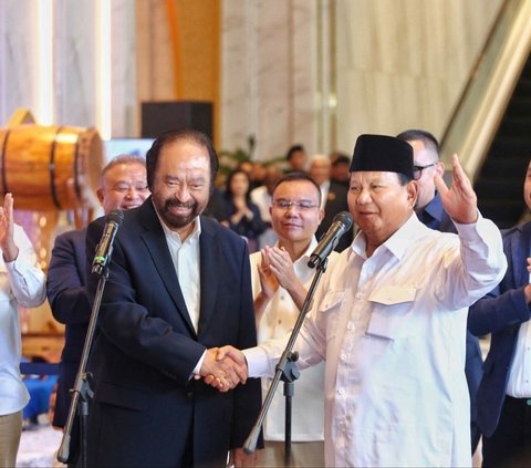 FOTO: Kemesraan Surya Paloh dan Prabowo Bertemu di Markas NasDem, Diwarnai Ucapan Selamat dan Ajakan Gabung Koalisi