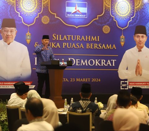FOTO: SBY dan AHY Hadiri Buka Puasa Bersama Partai Demokrat