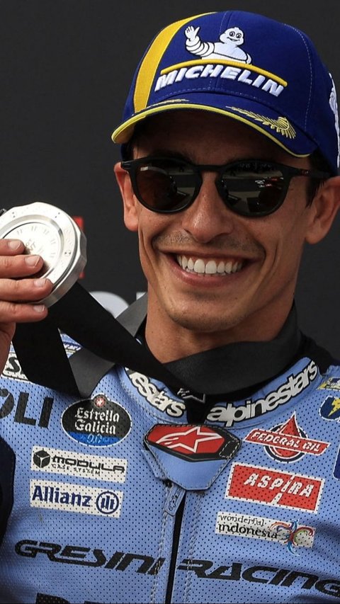 FOTO: Senyum Semringah Marc Marquez Usai Tampil Ganas dan Sukses Raih Podium Perdana bersama Ducati di MotoGP Portugal 2024
