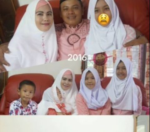 Portrait of a Compact Family Wearing Uniform Clothes During Eid Al-Fitr from 2016 to 2023