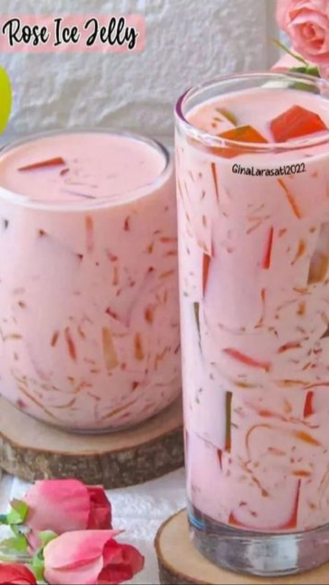7. Resep Minuman Es Segar: Rose Ice Jelly<br>