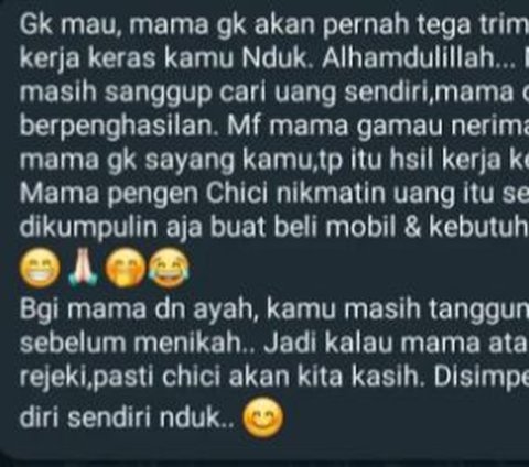 Cerita Cewek Cantik Kasih Gaji Pertama ke Orangtua tapi Ditolak, Alasan Sang Ibu jadi Sorotan