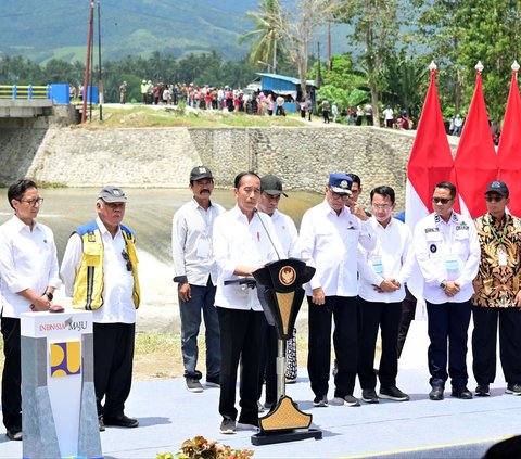 Habiskan Rp1,25 Triliun, Irigasi Gumbasa di Sulteng Diresmikan Jokowi