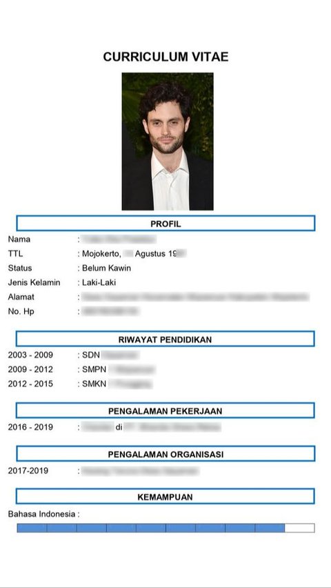 2. Contoh CV Semi-Formal dan Sederhana dalam Bahasa Indonesia