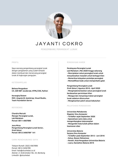 21 Contoh CV Formal, Modern, & Kreatif dalam Bahasa Indonesia serta Inggris, Cocok untuk Pemula hingga Berpengalaman