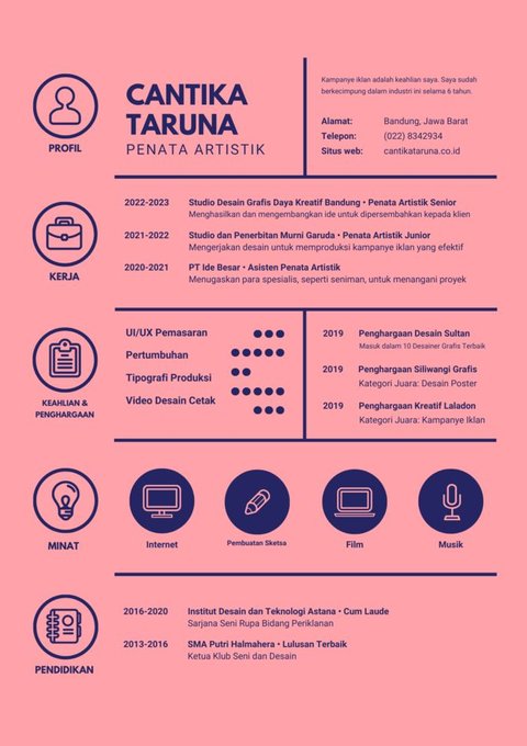 20 Contoh CV Formal, Modern, & Kreatif dalam Bahasa Indonesia serta Inggris