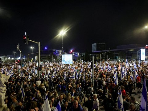 FOTO: Gelombang Demo Besar-Besaran di Israel, Puluhan Ribu Warganya Menuntut PM Benjamin Netanyahu Mundur