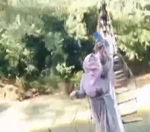 Moments of Broken Suspension Bridge, Dozens of People Fall into the River After Pilgrimage