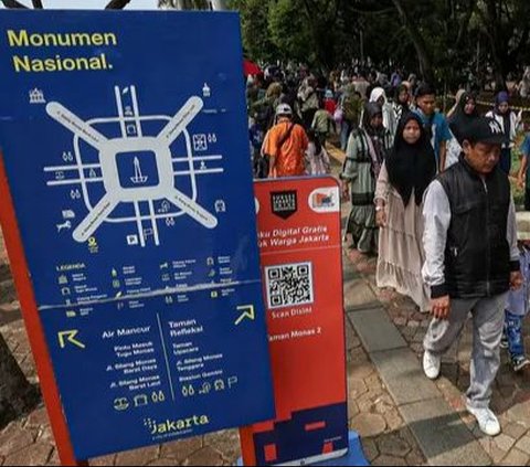 FOTO: Masih Jadi Primadona, Ribuan Orang Kunjungi Monas Saat Libur Lebaran 2024