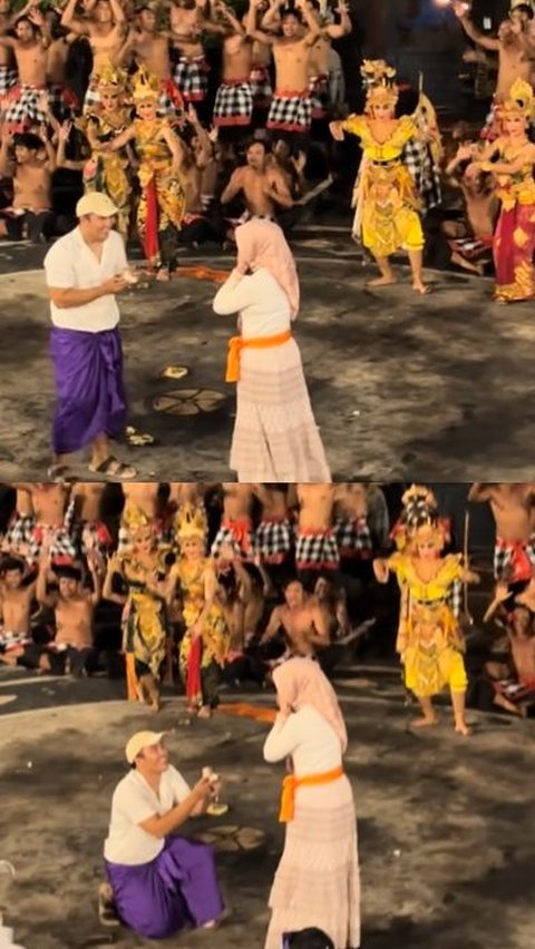 Bikin Iri Warganet, Momen Wanita Dilamar Kekasih di Tengah Pertunjukan Tari Kecak Ini Viral<br>