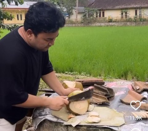 Keseruan Ncess Nabati di Kampung Halaman, Liwetan Pakai Jengkol dan Ikan Asin Bareng Keluarga