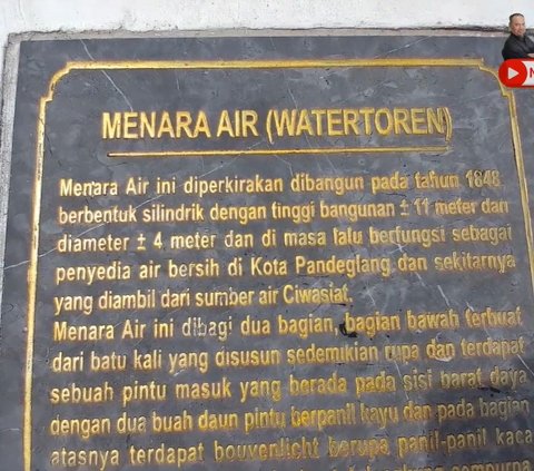 Mencolok di Tengah Kota, Begini Kisah Menara Air Belanda di Pandeglang Peninggalan Tahun 1848