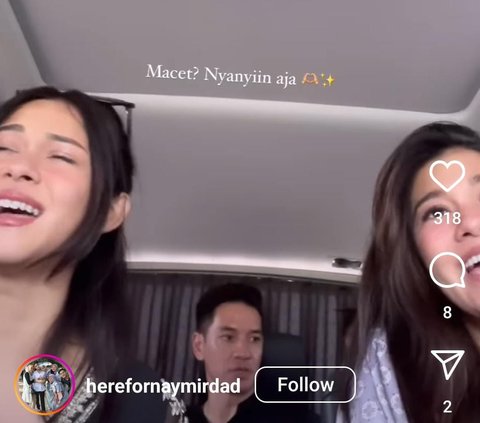 Pesona Nana Mirdad & Nay Mirdad Nyanyi Bareng di Dalam Mobil di Tengah Kemacetan, Kakak Adik Cantiknya Kebangetan