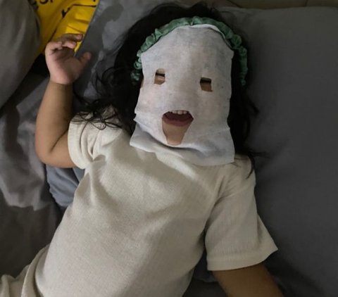 Creative Father, Making Homemade Sheet Mask Because Child Whines to Use