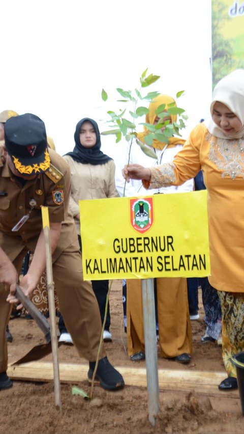 Peringati Hari Kartini, Gubernur & Ketua Tim PKK Kalsel Tanam 3.500 Pohon
