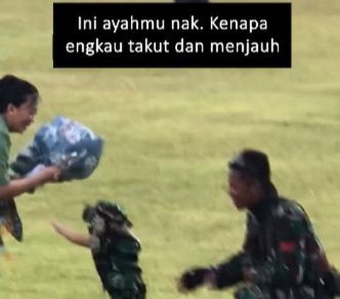 Momen Haru Prajurit TNI Pulang Tugas Bertemu Anak 