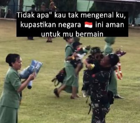 Momen Haru Prajurit TNI Pulang Tugas Bertemu Anak 