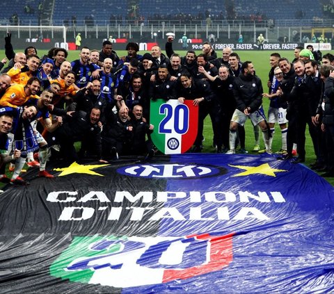 FOTO: Selebrasi Inter Milan saat Mengunci Gelar Juara Liga Italia Serie A 2023/2024