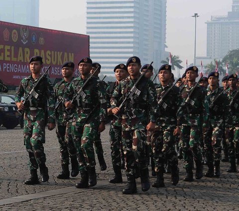 Ribuan Aparat Gabungan Amankan Penetapan Presiden dan Wapres di KPU Hari Ini