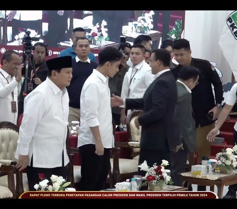 Anies dan Prabowo Tidak Terlihat Bersalaman di Rapat Penetapan Pemenang Pilpres 2024
