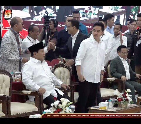 Anies dan Prabowo Tidak Terlihat Bersalaman di Rapat Penetapan Pemenang Pilpres 2024