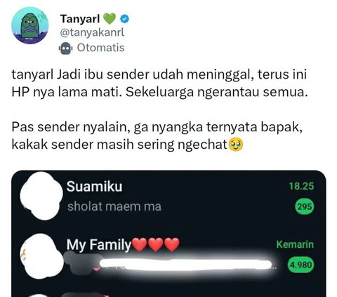 Momen Haru Seorang Anak Perlihatkan Isi Pesan di HP Ibunya yang Sudah Meninggal, Bikin Terenyuh