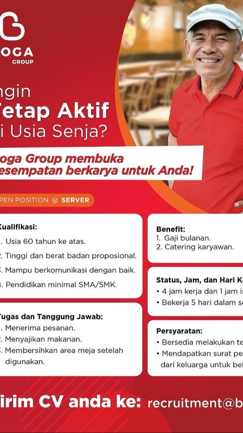 First in Indonesia, This Food Company Opens Job Vacancies for 60-Year-Old Elderly People