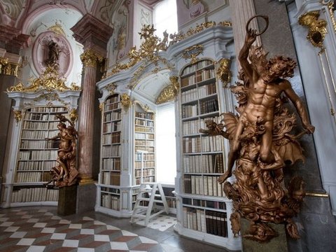 Portrait of the Largest Monastery Library in the World, with Magnificent and Beautiful Design