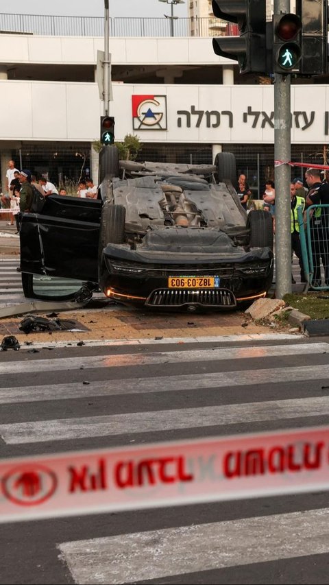 FOTO: Penampakan Mobil Menteri Keamanan Israel, Itamar Ben-Gvir yang Terguling Usai Melanggar Lampu Merah