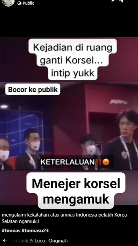 Viral Video Pelatih Korsel Ngamuk Usai Kalah dari Timnas Indonesia di Piala Asia U-23, Cek Faktanya