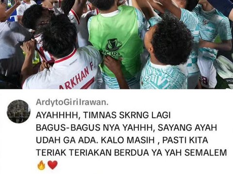 Memorable Sad Moment of a Child Being Able to Watch Indonesia National Team in the U-23 Asia Cup Together with Their Late Father: 