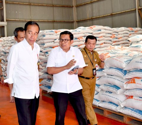 Tinjau Gudang Bulog Pematang Kandis, Jokowi Pastikan Stok Beras Aman