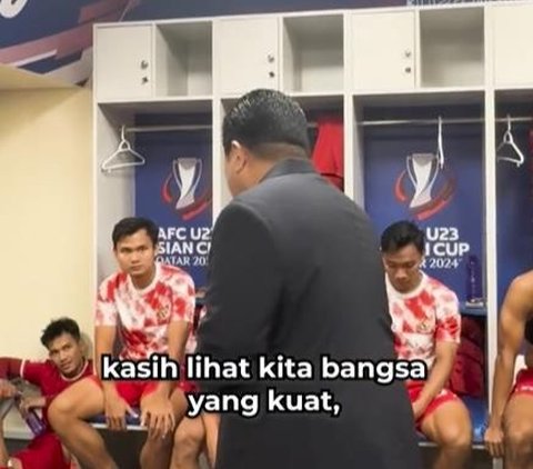 Erick Thohir Visits After Losing to Uzbekistan, The Atmosphere of the U-23 National Team Players Becomes Enthusiastic: We are a Strong Nation, Cannot be Insulted