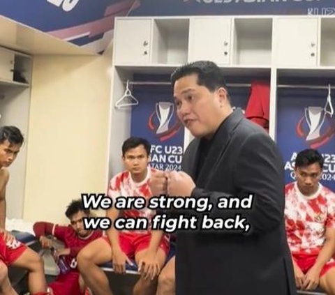 Erick Thohir Visits After Losing to Uzbekistan, The Atmosphere of the U-23 National Team Players Becomes Enthusiastic: We are a Strong Nation, Cannot be Insulted