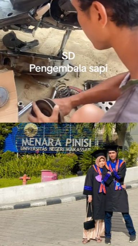 Si wanita ini bagikan kisah perjuangan kekasihnya yang bekerja dari SD hingga Bisa Wisuda S2 dengan biaya sendiri.